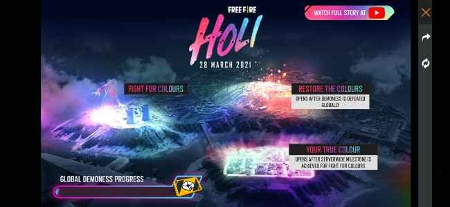 Garena Free Fire Holi event: Stage 1