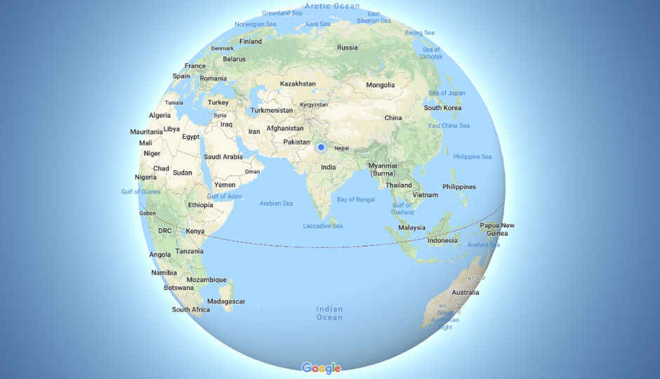 Google Maps finally realised that the earth is round