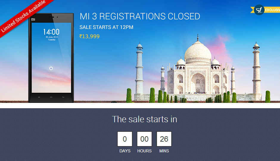 Xiaomi Mi3 will go on sale in less than hour