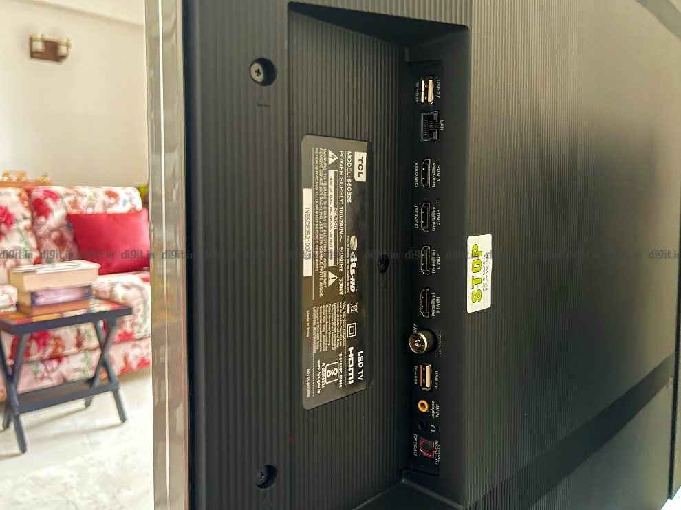 The TCL C825 has 4 HDMI ports and 2 USB ports. 