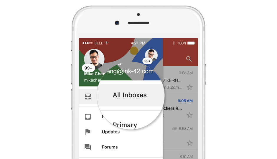 Gmail for iOS users can now toggle between multiple accounts from a single inbox