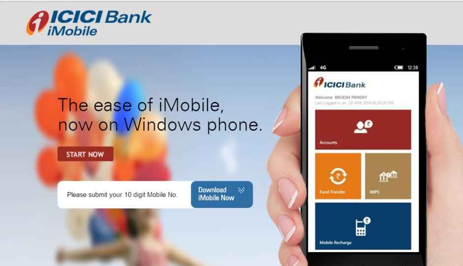 ICICI Bank announces iMobile app for Windows phones