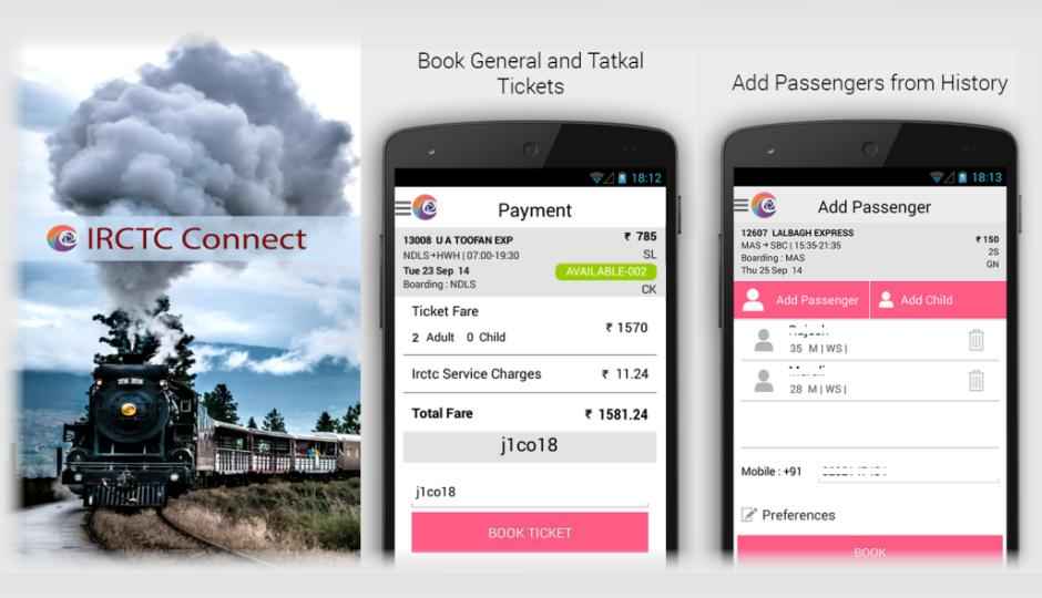 IRCTC Connect for Android now available for download