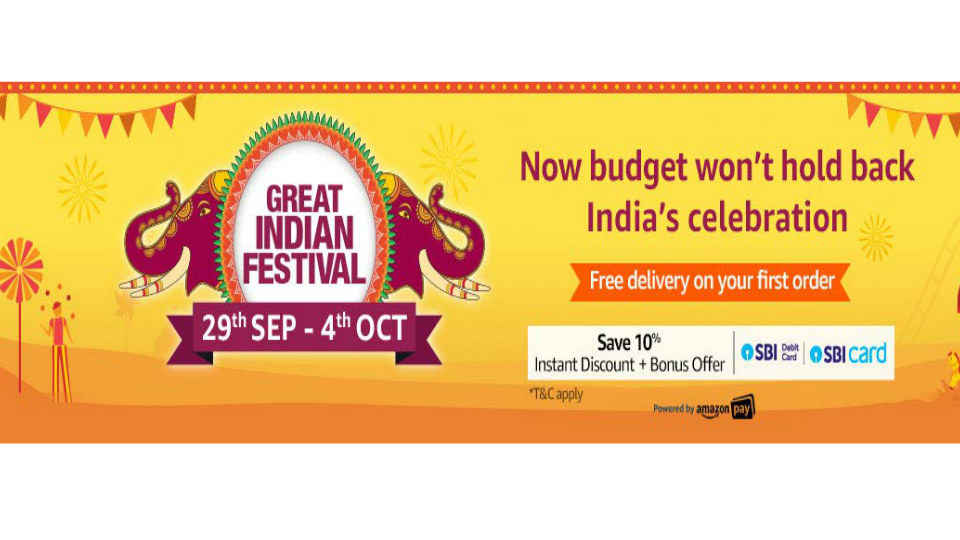 Great Indian Festival 2019 Sale अमेज़न पर 29 सितंबर से शुरू, प्राइम मैम्बर्स के लिए है खास