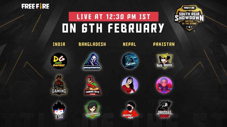 Garena Free Fire South Asia Showdown: Battle of the Stars tournament announced, to take place on Feb 6