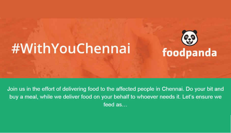 Foodpanda to deliver food packets to those affected by Chennai Floods