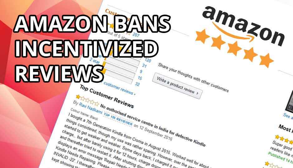 Amazon bans incentivized reviews for free/discounted products