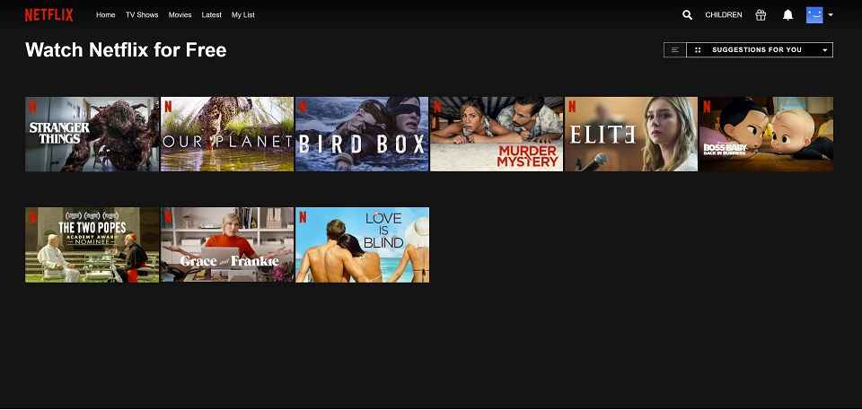 Watch select Netflix original shows and movies for free