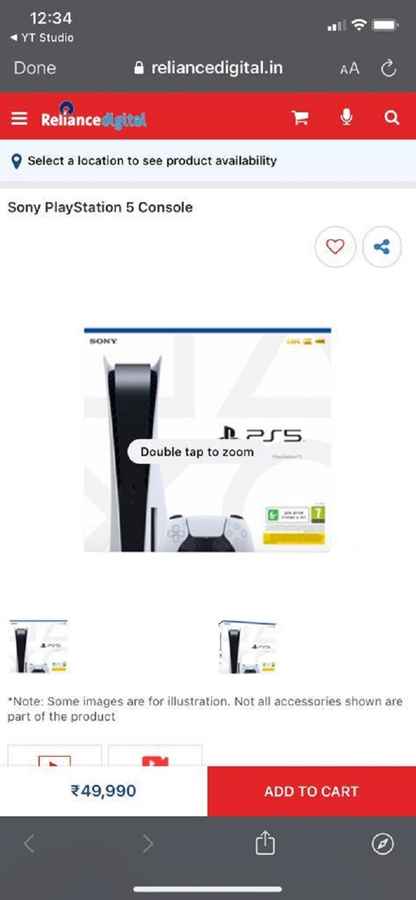 PS5 stock available on Reliance Digital