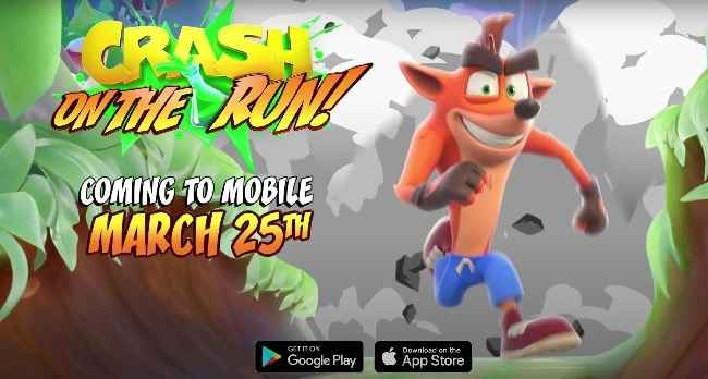 Crash Bandicoot: On the Run mobile game for Android and iOS