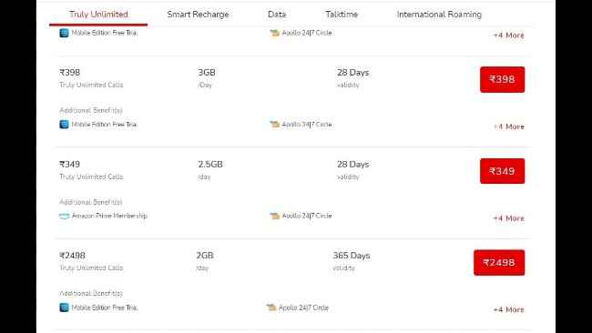 Airtel prepaid recharge plans that give free  Prime Video