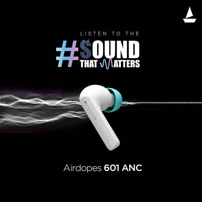 boAt Airdopes 601 ANC truly wireless earphones launched in India at Rs 3,999