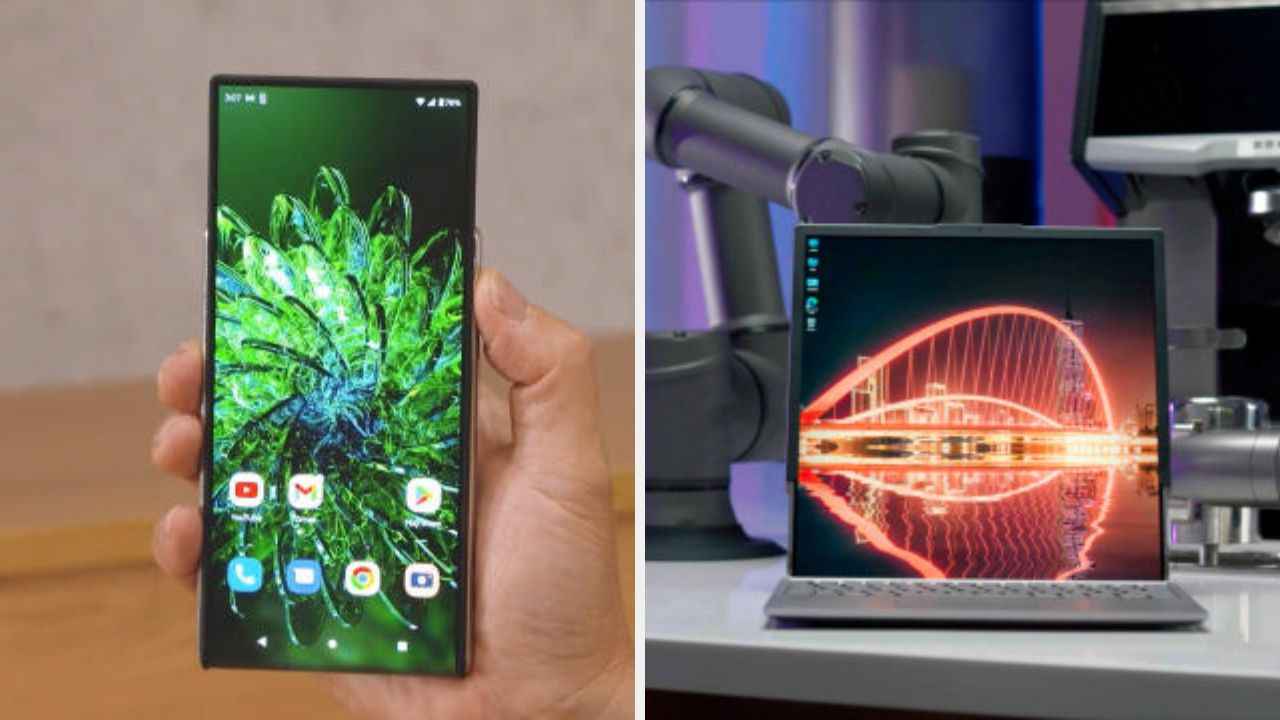 Lenovo rollable smartphone and PC proof of concepts showcased: Check out the flexible OLED tech in action | Digit
