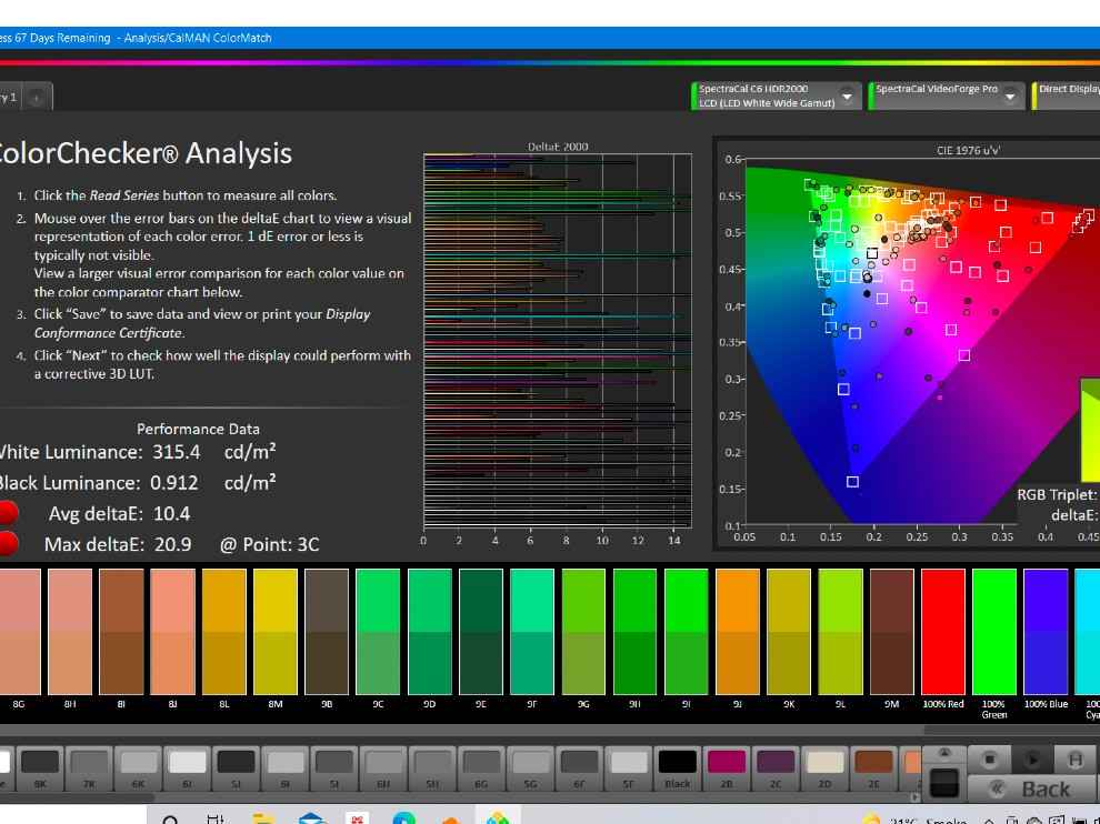 Acer TV colorchecker analysis standard preset.