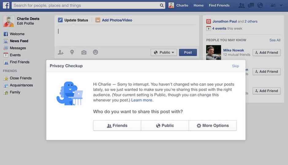 Facebook unveils a privacy check-up tool