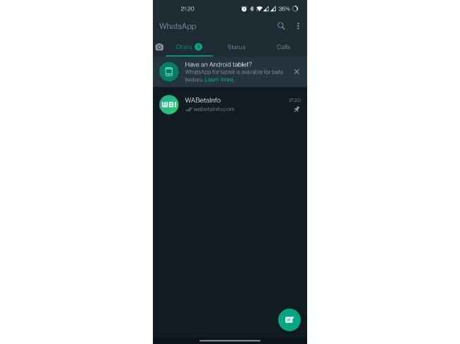 WhatsApp for tablets