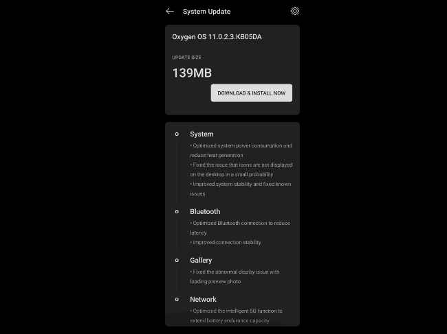 OnePlus 8T OxgenOS 11 update