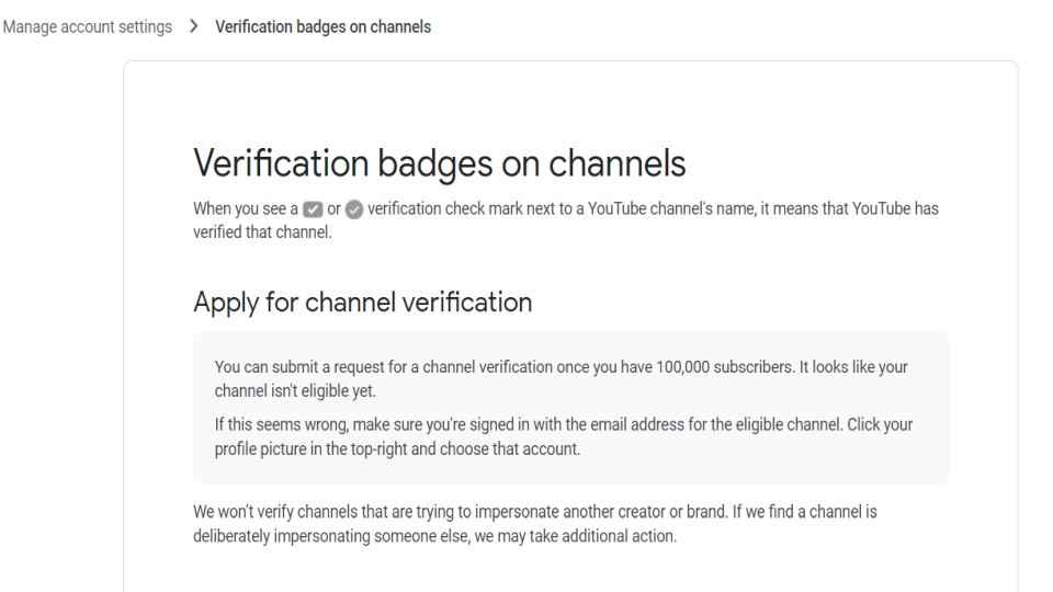 YouTube verification badge