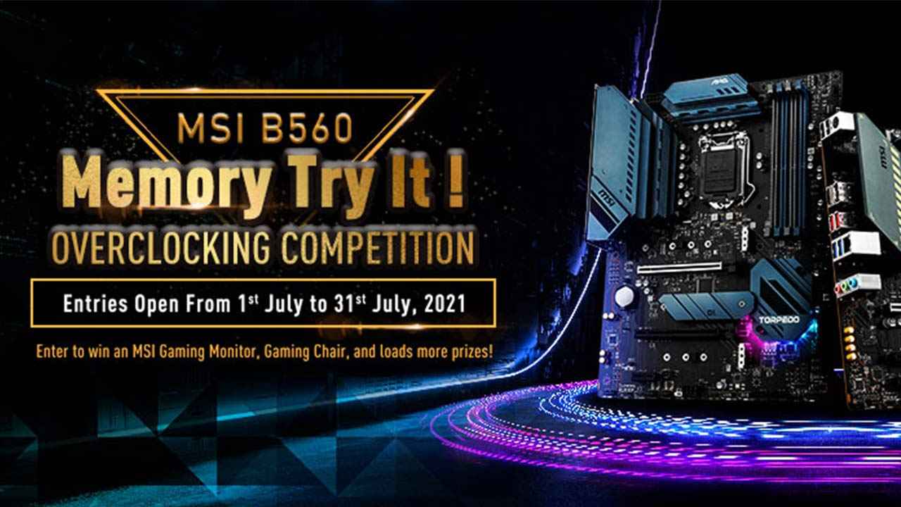 MSI announces memory overclocking competition for Intel B560 motherboards