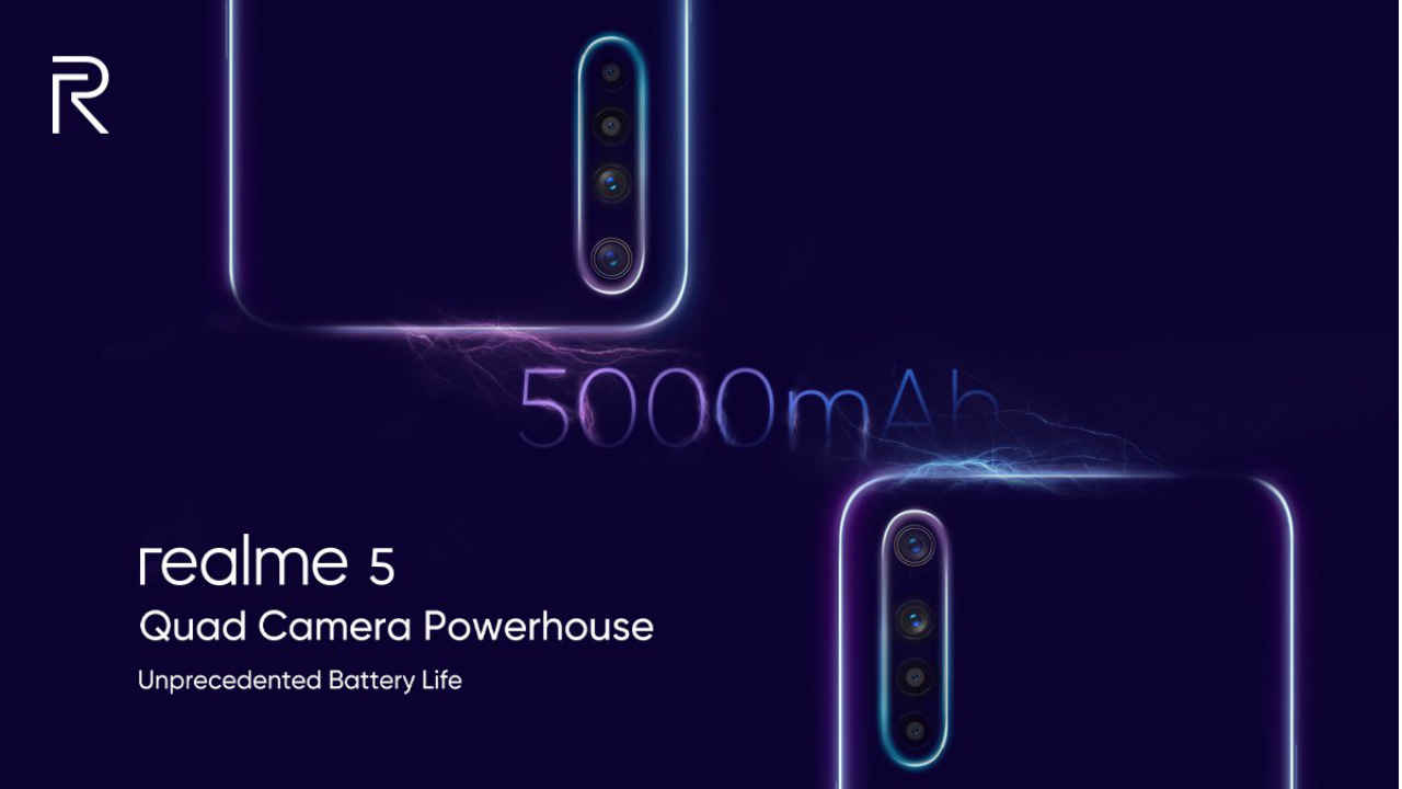 5000Mah  பேட்டரி மற்றும் நான்கு கேமரா  உடன் Realme 5 ஆகஸ்ட் 20 அறிமுகமாகும்.