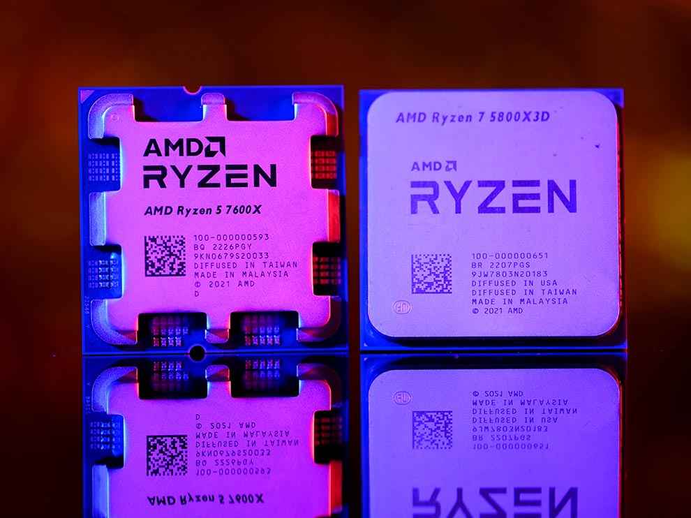 AMD Ryzen 5 7600X Heatsink vs 5800X3D