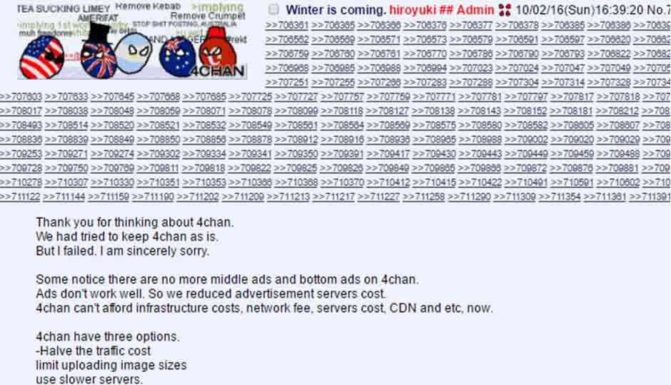 4chan is running out of money and might be over