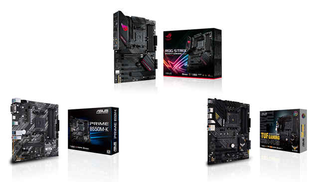 ASUS AMD B550 ROG STRIX TUF PRO Ryzen Motherboards