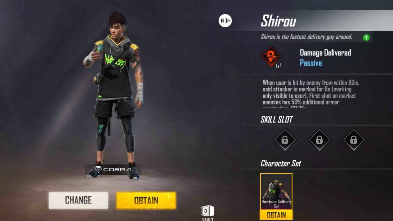 Garena Free Fire gives players the chance to get Shirou character for free