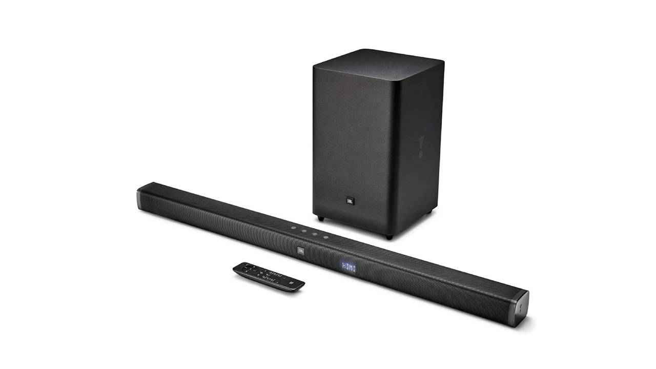 Powerful soundbar speakers with wireless subwoofer