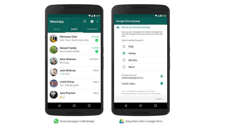 Android users can now backup WhatsApp chats on Google Drive