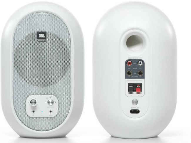 The JBL 104 look elegant in white