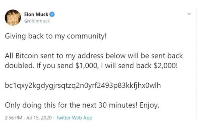 Elon musk twitter account hacked