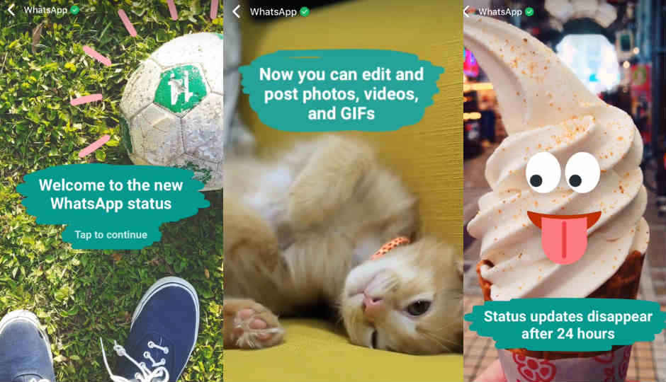 WhatsApp status feature made official, allows photos, videos and GIFs