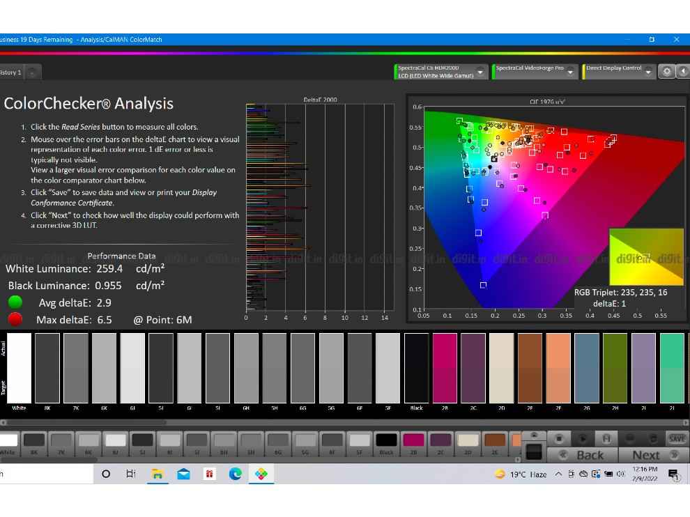 Redmi smart TV X43 colorchecker analysis
