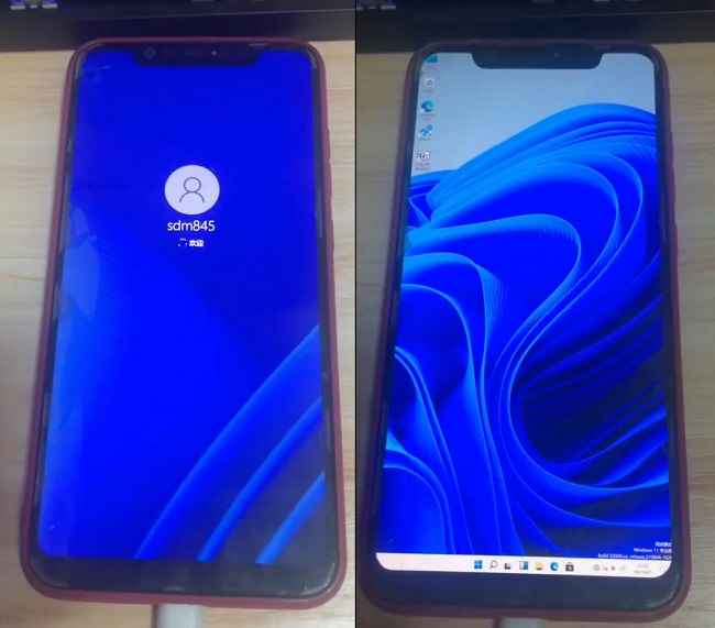 Xiaomi Mi 8 running Windows 11