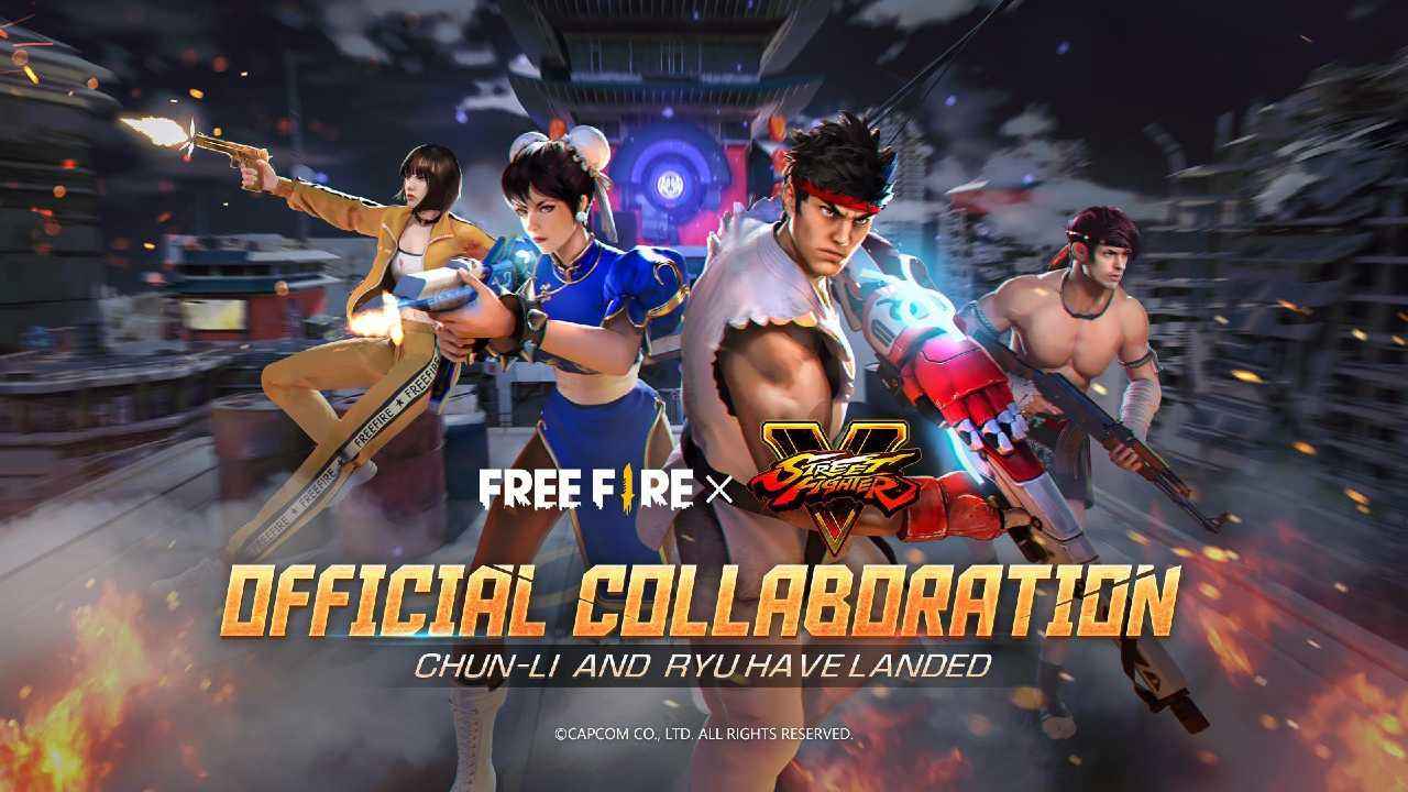 Garena Free Fire x Street Fighter crossover event gives players the chance to dress up as Chun Li and Ryu