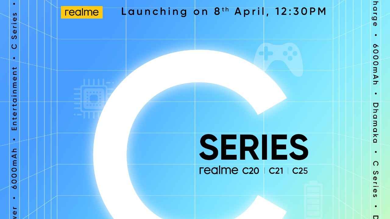 Realme C20, Realme C21 and Realme C25 smartphones to launch in India on April 8