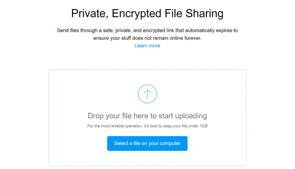 Mozilla Send is a website made specifically for encrypted file sharing