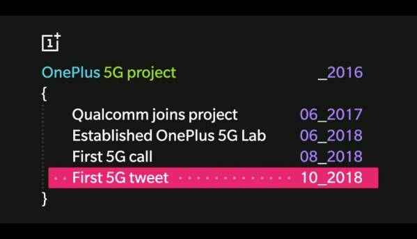 OnePlus prototype device successfully sent out a tweet on a 5G network