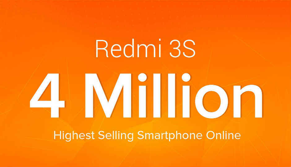 Xiaomi claims to have sold over 4 million Redmi 3S smartphones ahead of Redmi 4 launch
