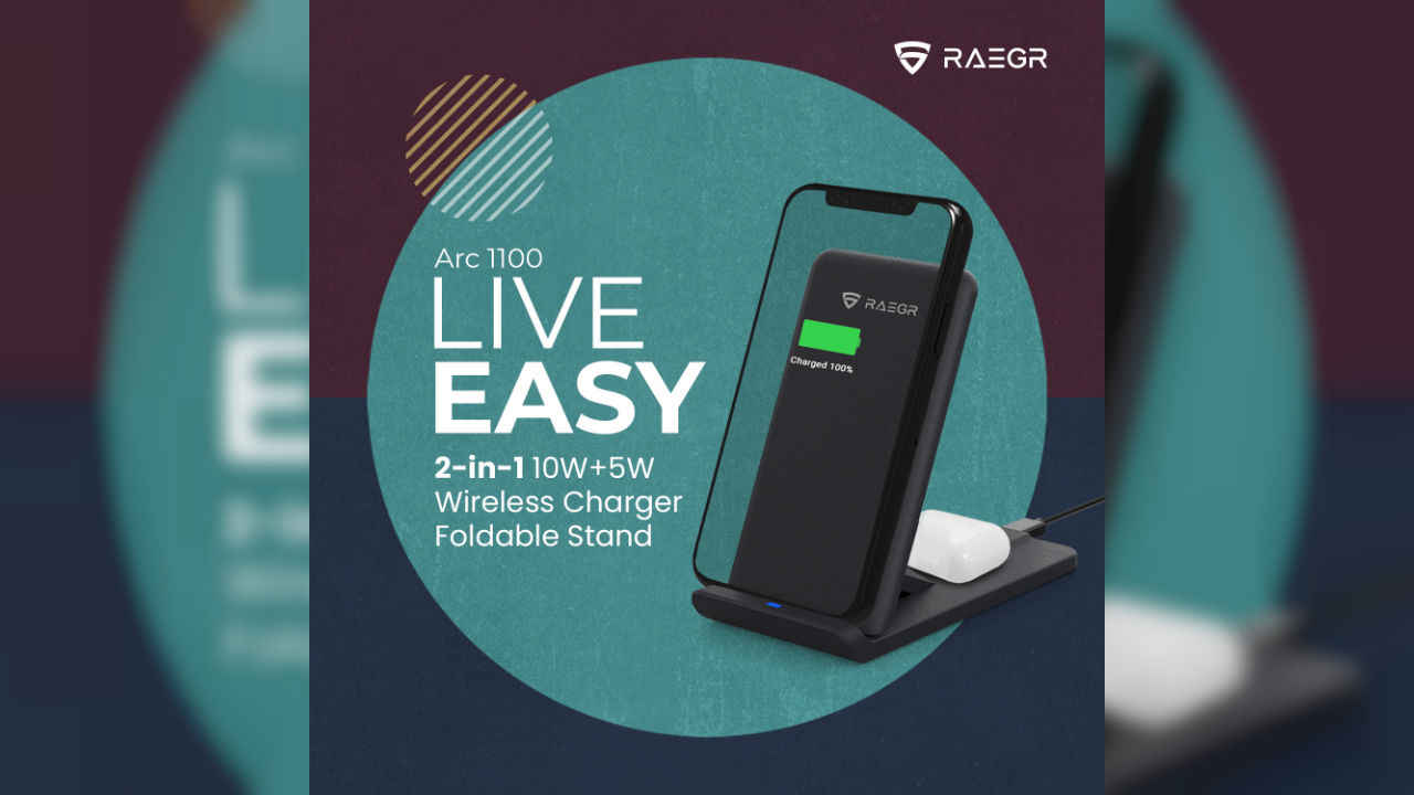 Raegr Arc 1100 2-in-1 wireless charging stand launched in India at Rs 2,499
