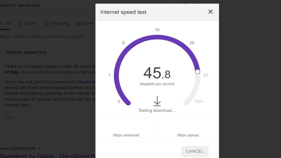 how to run an internet speed test