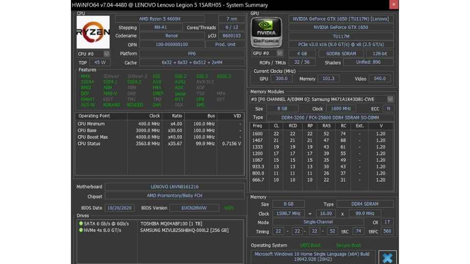 Lenovo Legion 5 specifications