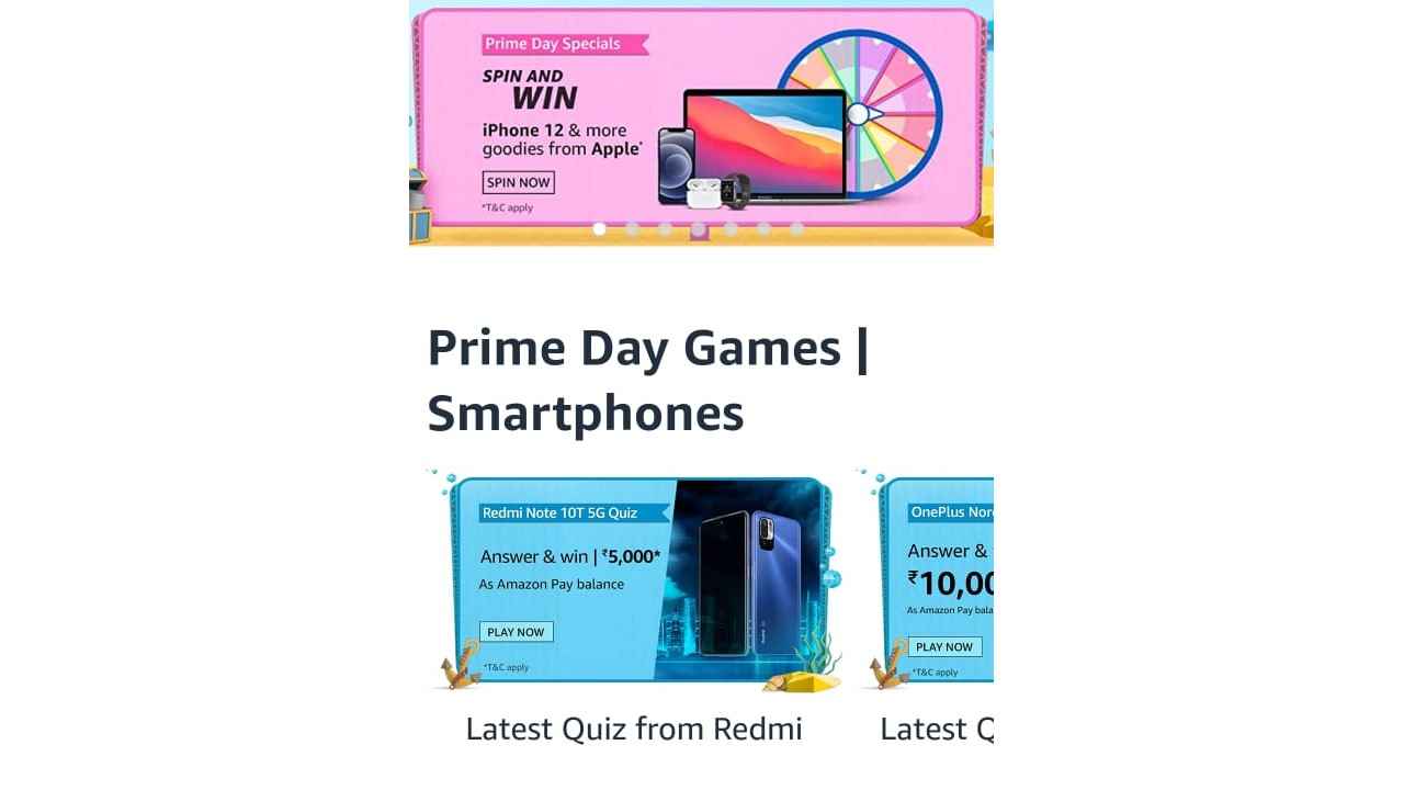 Amazon Funzone Prime Day games smartphone Quiz answers- win Rs 1,00,000