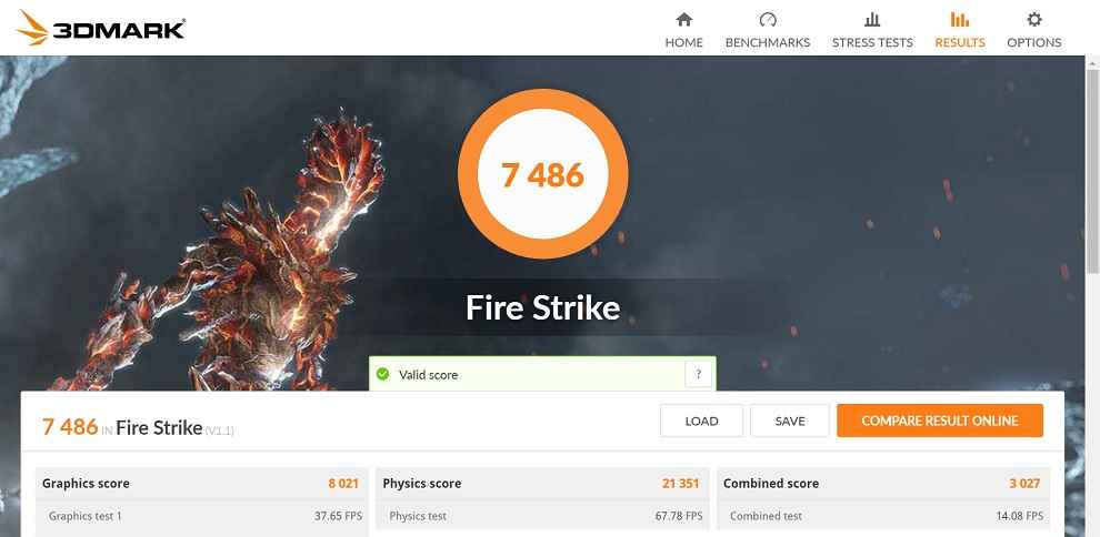 3DMark Firestrike ROG Flow x13