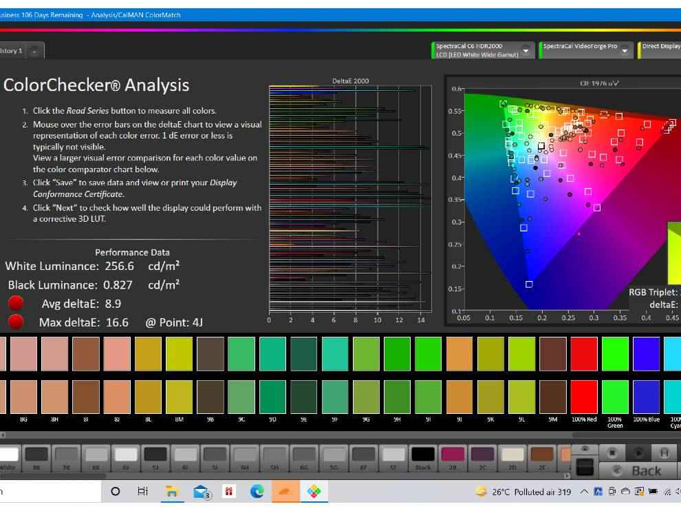 ColourChecker Analysis Standard preset Redmi smart TV 43