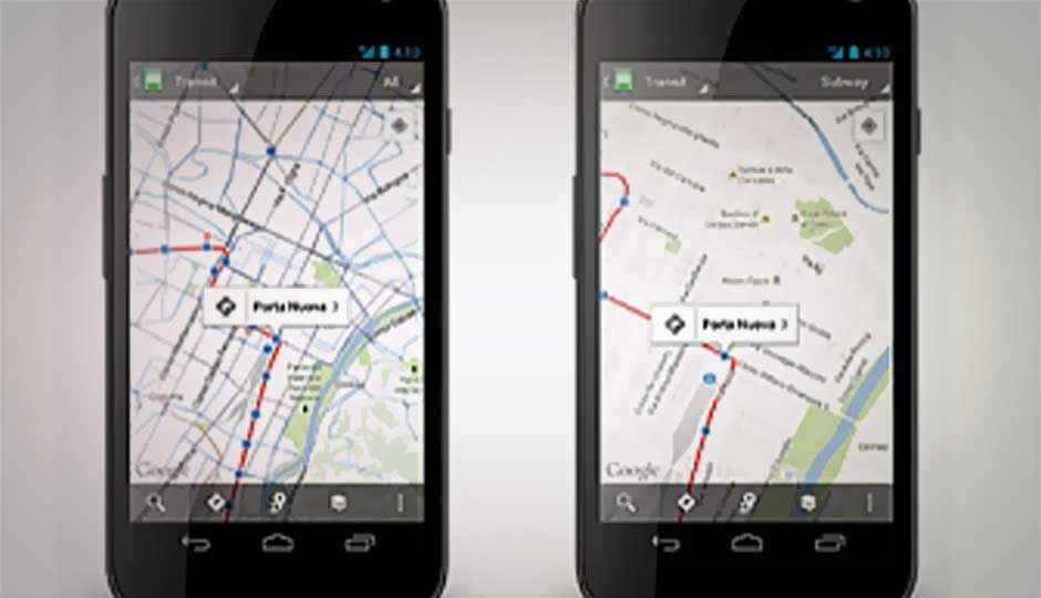 Google Maps for Android updated; charts 1mln public transit stops worldwide