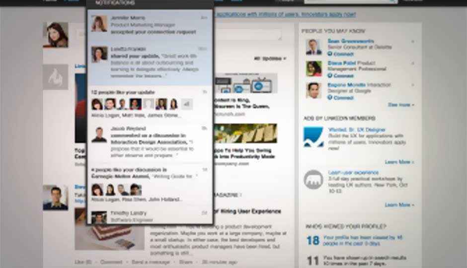 LinkedIn adds real-time notification feature