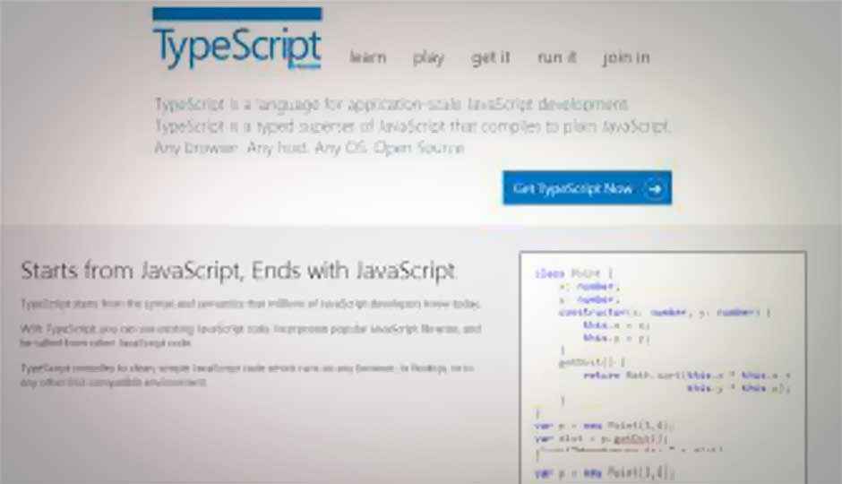 Microsoft introduces TypeScript, a superset of JavaScript