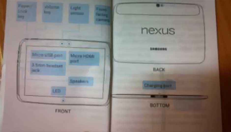 Samsung Nexus 10 tablet manual leaks online